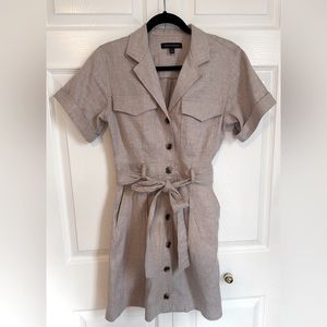 Banana Republic Mauve/Grey Linen Button Down Dress